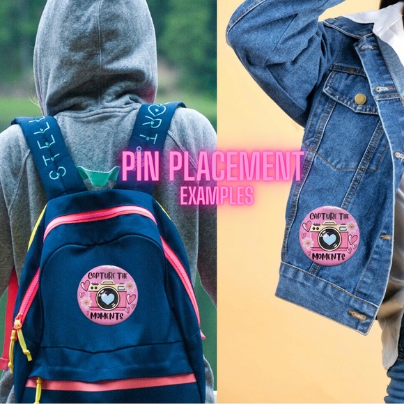 Pink Camera Button Pin - Picture 3 of 3